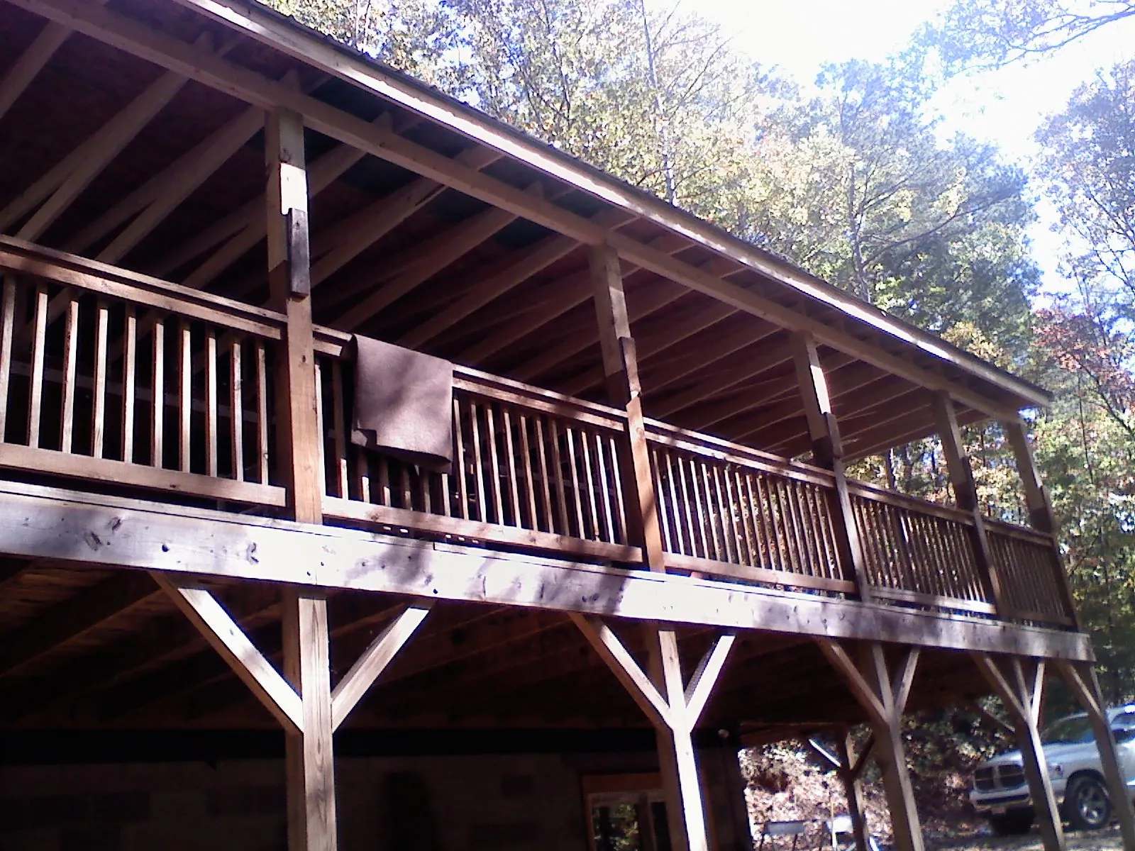 Timber framing under a new elevated porch and deck — Roof Leak Repair in Indian Trail by Roofing Brothers